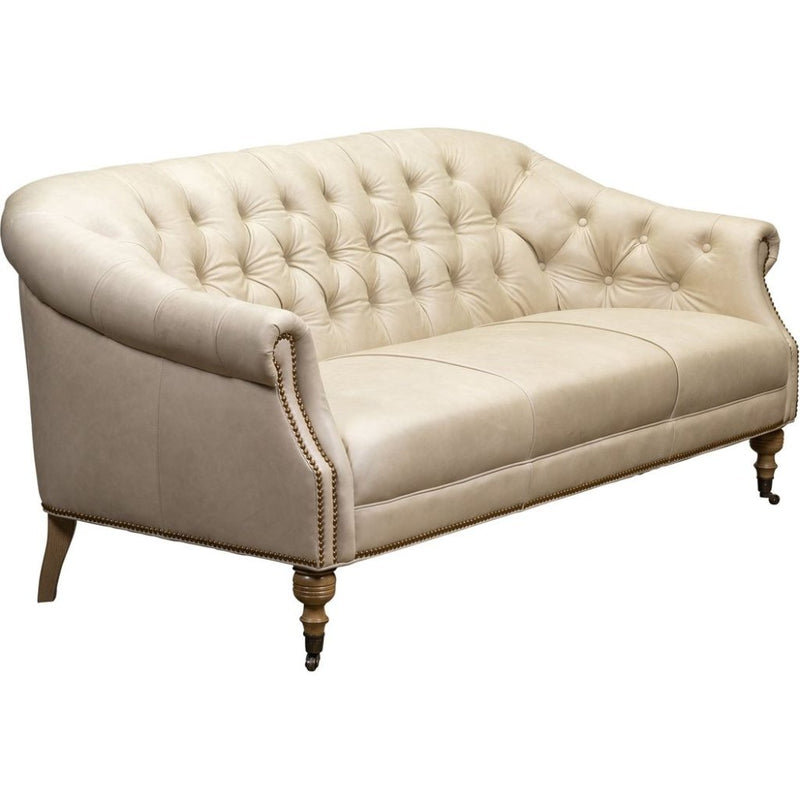Corrine Leather Tufted Elegance Loveseat - LOOMLAN - Olivia + Quinn - Sofas & Loveseats