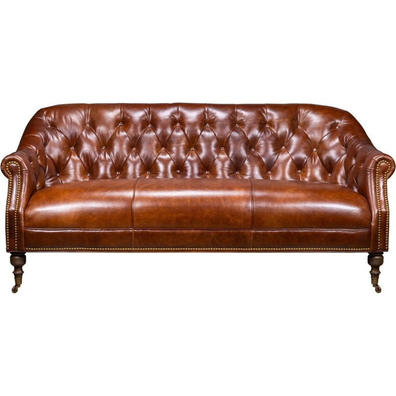 Corrine Leather Tufted Elegance Loveseat - LOOMLAN - Olivia + Quinn - Sofas & Loveseats