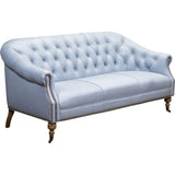 Corrine Leather Tufted Elegance Loveseat - LOOMLAN - Olivia + Quinn - Sofas & Loveseats