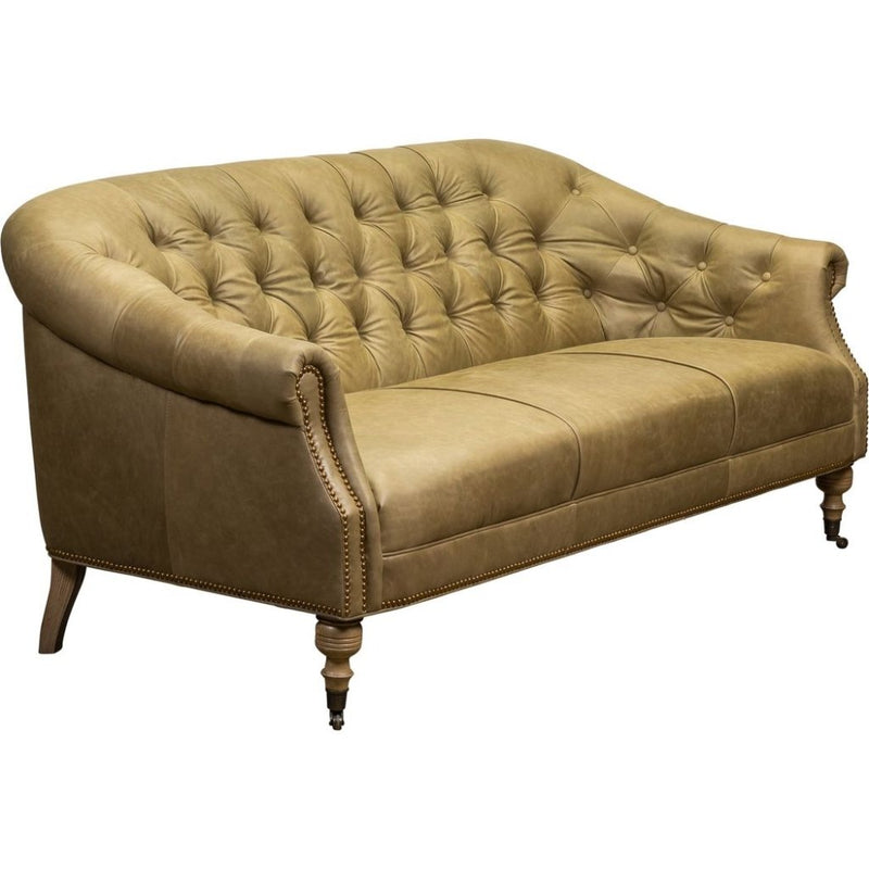 Corrine Leather Tufted Elegance Loveseat - LOOMLAN - Olivia + Quinn - Sofas & Loveseats