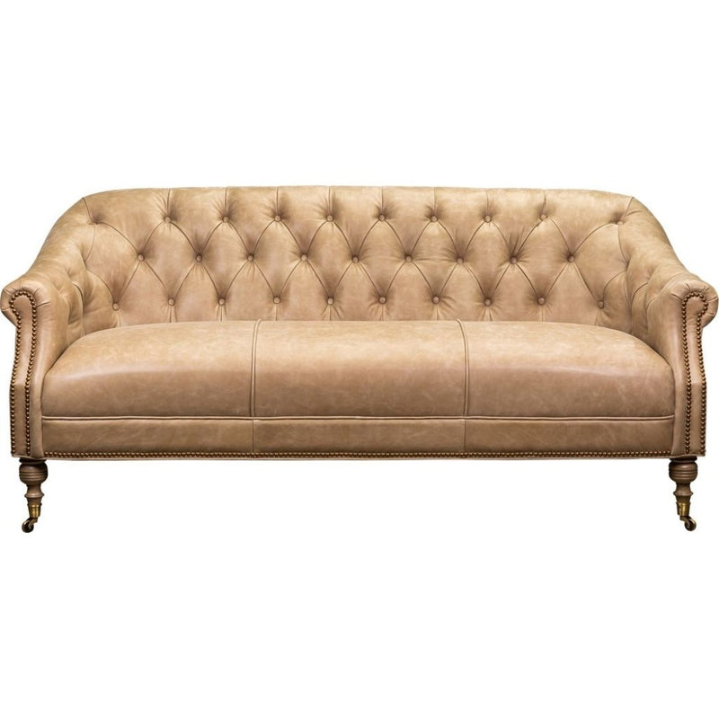 Corrine Leather Tufted Elegance Loveseat - LOOMLAN - Olivia + Quinn - Sofas & Loveseats