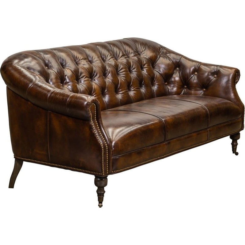 Corrine Leather Tufted Elegance Loveseat - LOOMLAN - Olivia + Quinn - Sofas & Loveseats