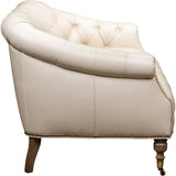 Corrine Leather Tufted Elegance Loveseat - LOOMLAN - Olivia + Quinn - Sofas & Loveseats