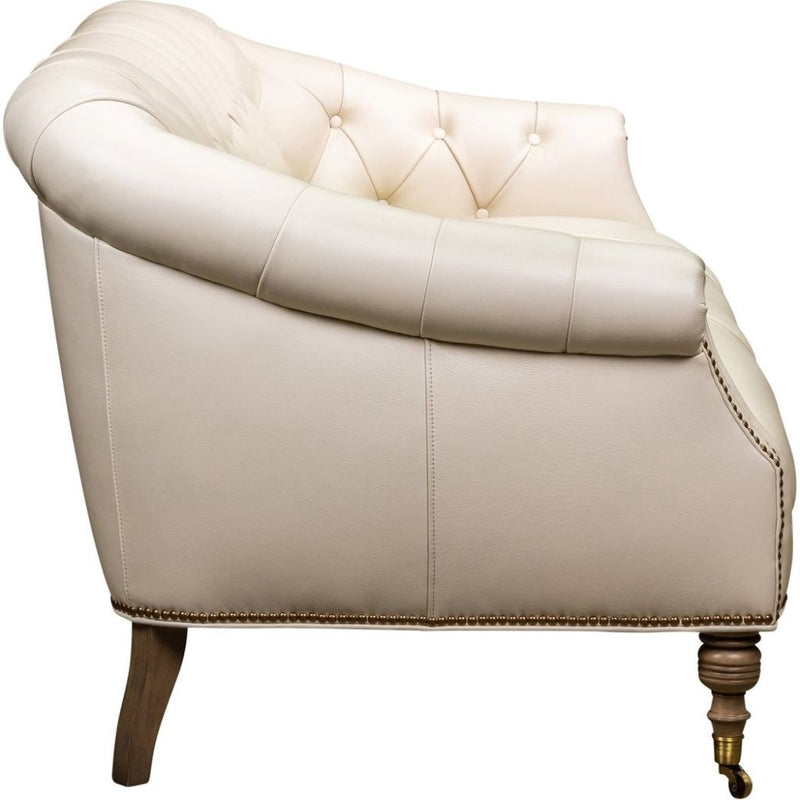 Corrine Leather Tufted Elegance Loveseat - LOOMLAN - Olivia + Quinn - Sofas & Loveseats