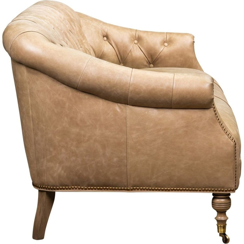 Corrine Leather Tufted Elegance Loveseat - LOOMLAN - Olivia + Quinn - Sofas & Loveseats