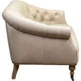 Corrine Leather Tufted Elegance Loveseat - LOOMLAN - Olivia + Quinn - Sofas & Loveseats