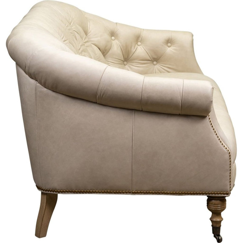 Corrine Leather Tufted Elegance Loveseat - LOOMLAN - Olivia + Quinn - Sofas & Loveseats