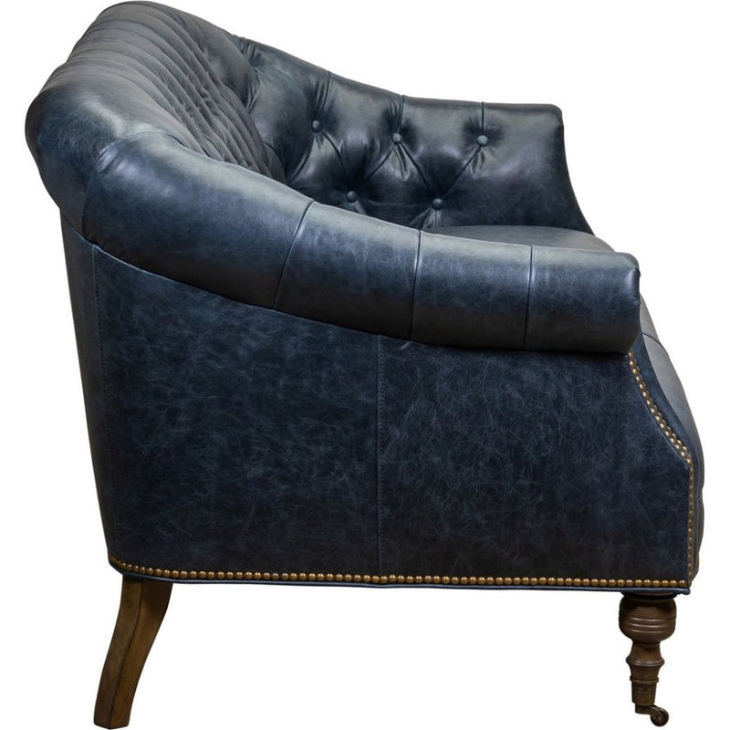 Corrine Leather Tufted Elegance Loveseat - LOOMLAN - Olivia + Quinn - Sofas & Loveseats