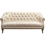 Corrine Leather Tufted Elegance Loveseat - LOOMLAN - Olivia + Quinn - Sofas & Loveseats