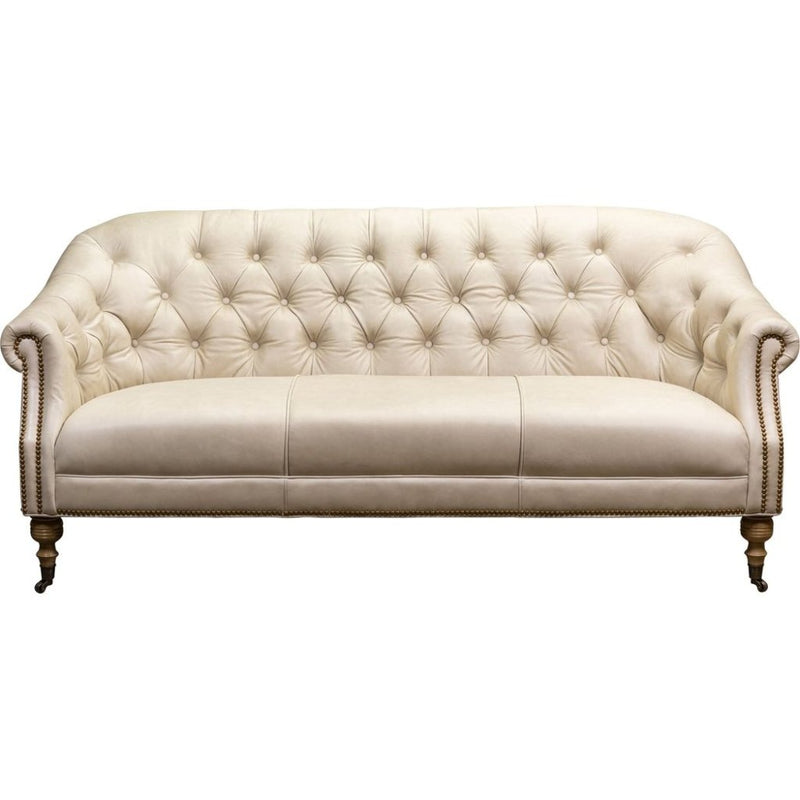 Corrine Leather Tufted Elegance Loveseat - LOOMLAN - Olivia + Quinn - Sofas & Loveseats