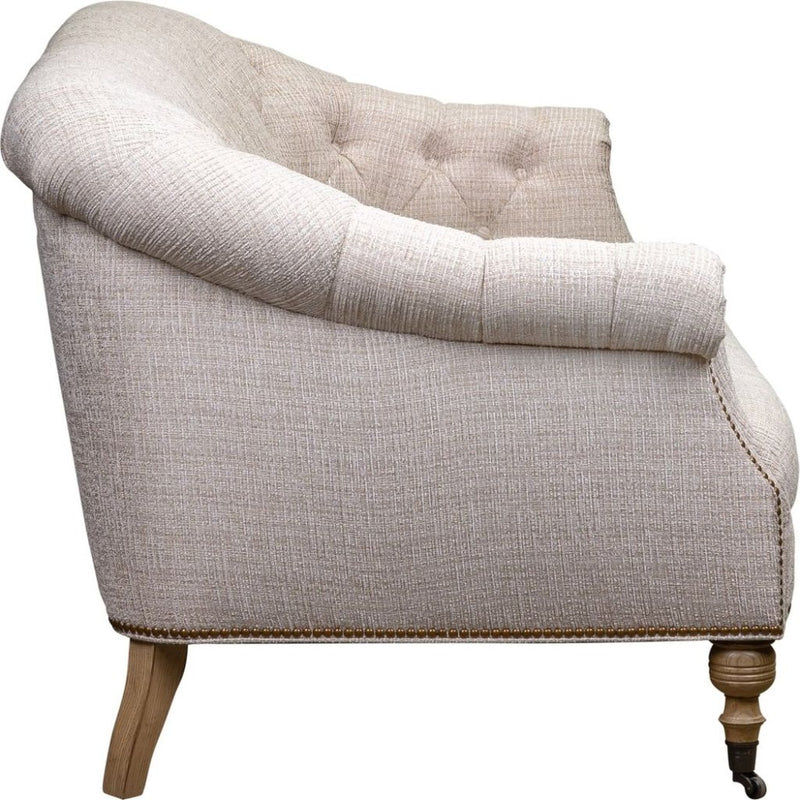 Corrine Leather Tufted Elegance Loveseat - LOOMLAN - Olivia + Quinn - Sofas & Loveseats
