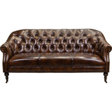 Corrine Leather Tufted Elegance Loveseat - LOOMLAN - Olivia + Quinn - Sofas & Loveseats