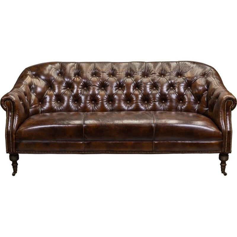 Corrine Leather Tufted Elegance Loveseat - LOOMLAN - Olivia + Quinn - Sofas & Loveseats