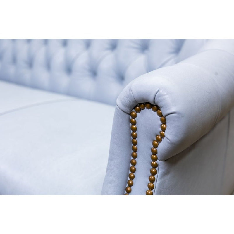 Corrine Leather Tufted Elegance Loveseat - LOOMLAN - Olivia + Quinn - Sofas & Loveseats