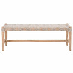 Costa Bench Taupe Rope Natural Gray Mahogany - LOOMLAN - Essentials For Living - Dining Benches