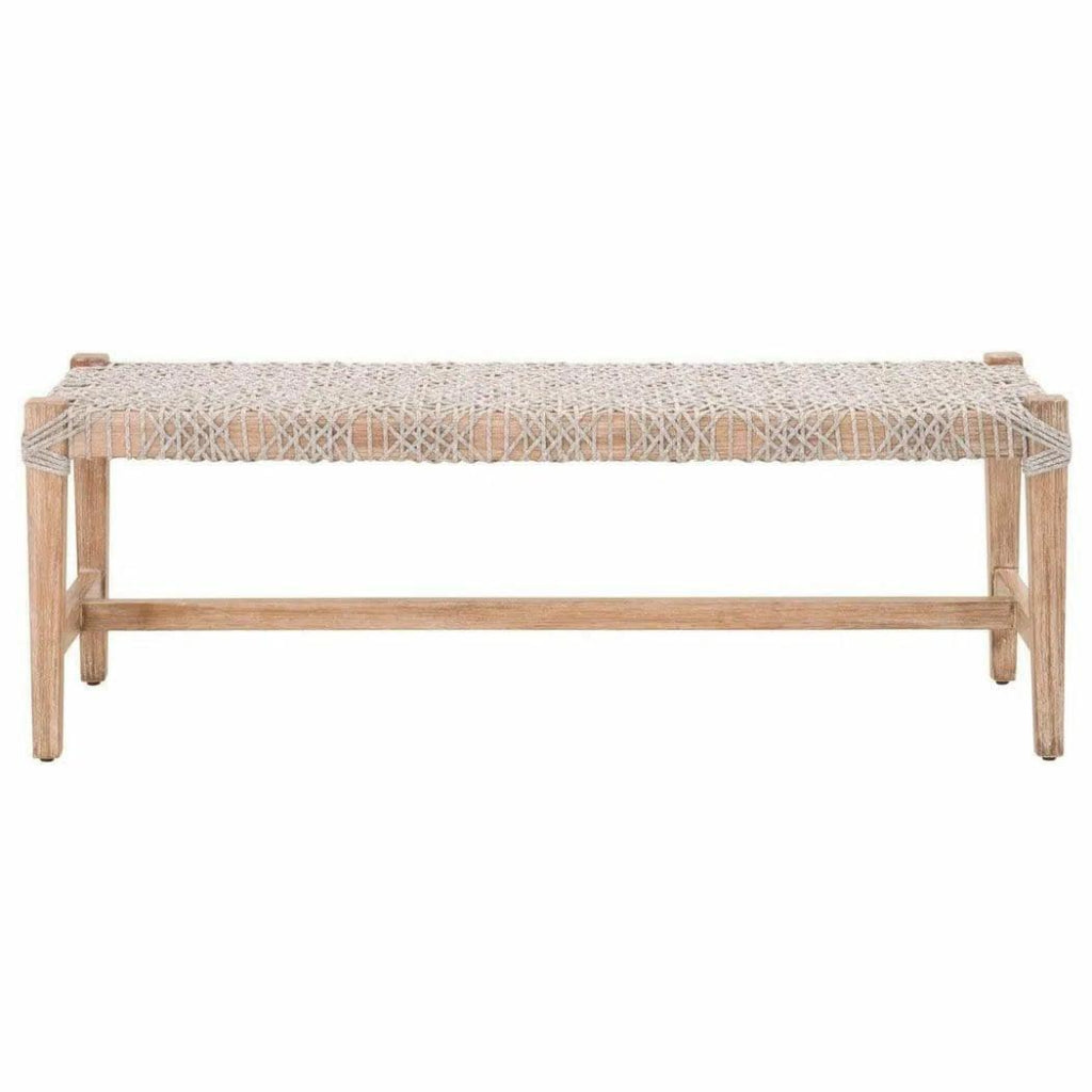 Costa Bench Taupe Rope Natural Gray Mahogany - LOOMLAN - Essentials For Living - Dining Benches