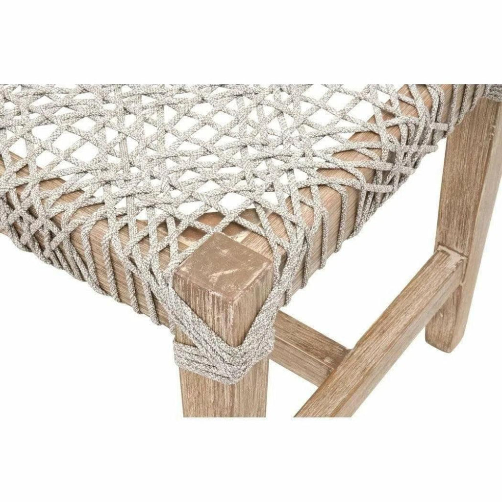 Costa Bench Taupe Rope Natural Gray Mahogany - LOOMLAN - Essentials For Living - Dining Benches