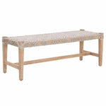 Costa Bench Taupe Rope Natural Gray Mahogany - LOOMLAN - Essentials For Living - Dining Benches