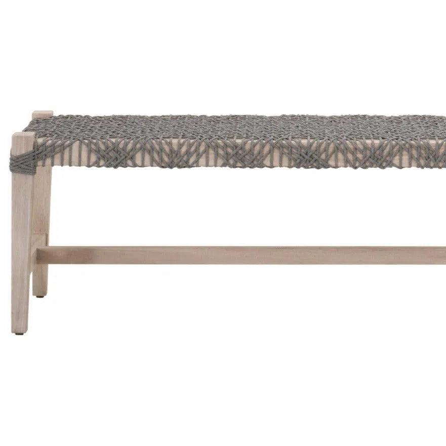 Costa Outdoor Bench Teak Wood Performance Rope - LOOMLAN - Essentials For Living - Outdoor Benches