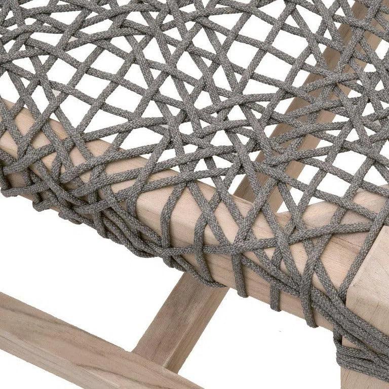 Costa Outdoor Bench Teak Wood Performance Rope - LOOMLAN - Essentials For Living - Outdoor Benches