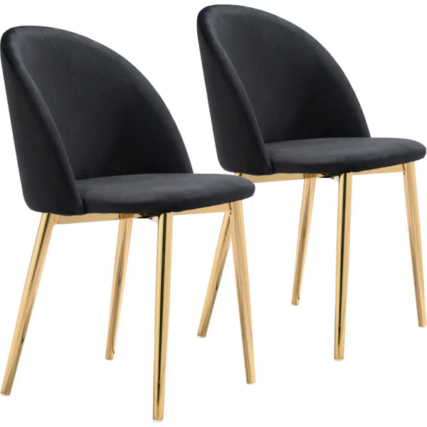 Cozy Dining Chair (Set of 2) Black - LOOMLAN - Zuo Modern - Dining Chairs