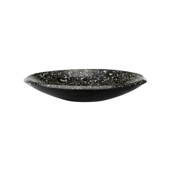 Crackled Conical Shaped Shell Black Platter - LOOMLAN - Chelsea House - Boxes & Bowls