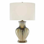 Cream Brown Antique Brass Muscadine Table Lamp - LOOMLAN - Currey & Co - Table Lamps