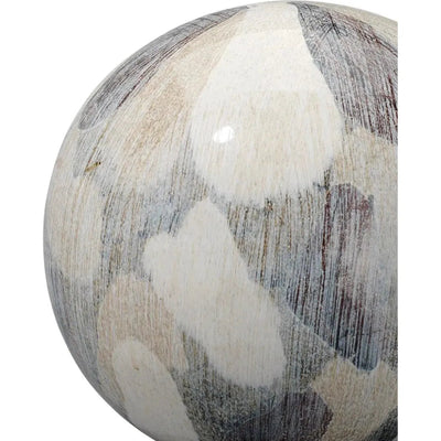 Cream Ceramic Painted Sphere Coastal Decor - Small - LOOMLAN - Jamie Young - Statues & Sculptures