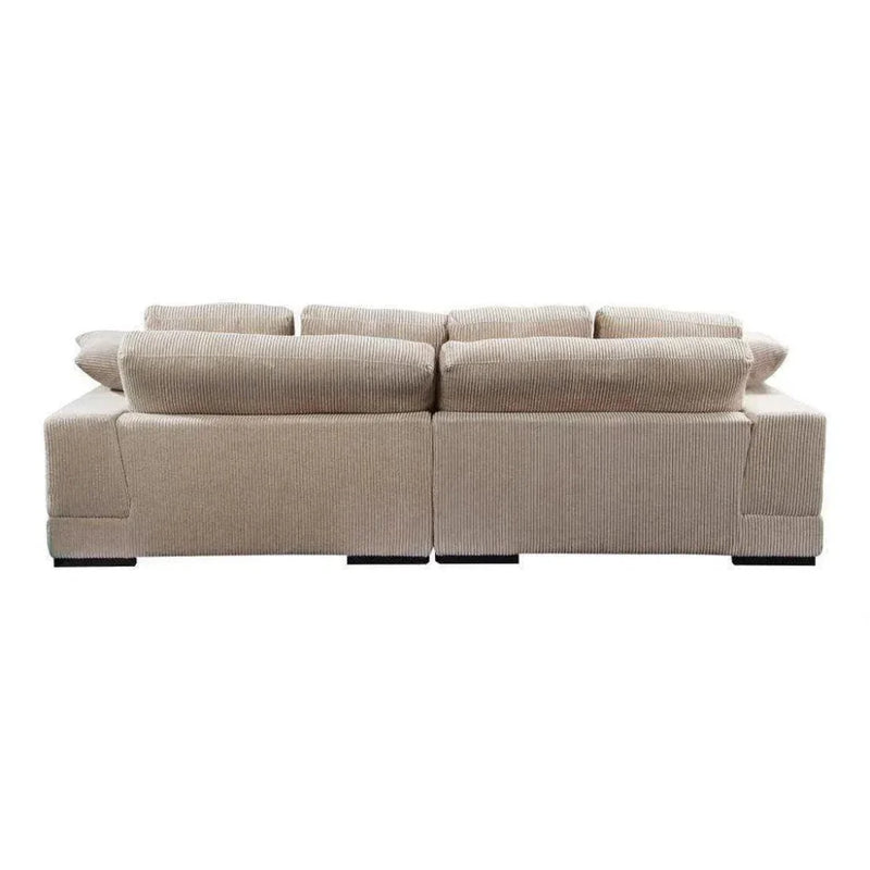 Cream Corduroy Reversible Sectional Chaise - LOOMLAN - Moe's Home - Modular Sofas