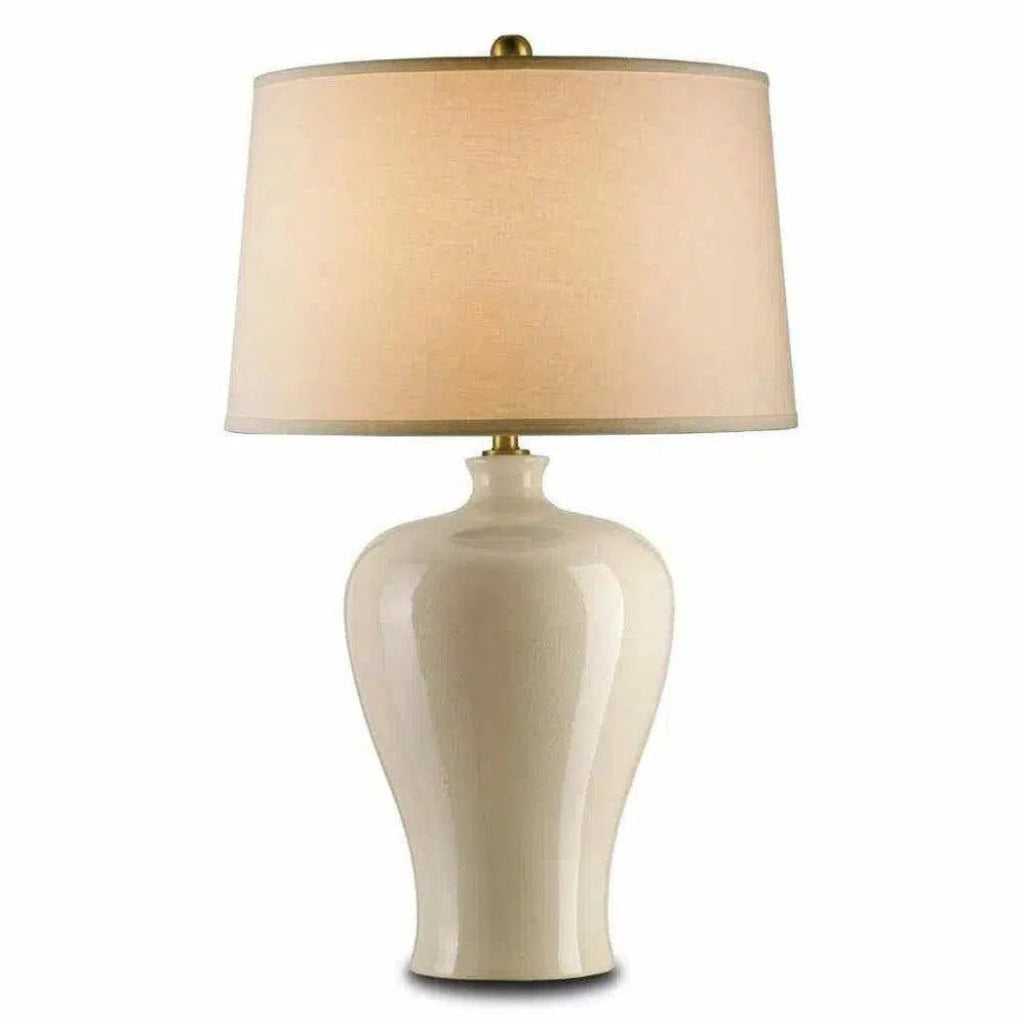 Cream Crackle Blaise Table Lamp - LOOMLAN - Currey & Co - Table Lamps