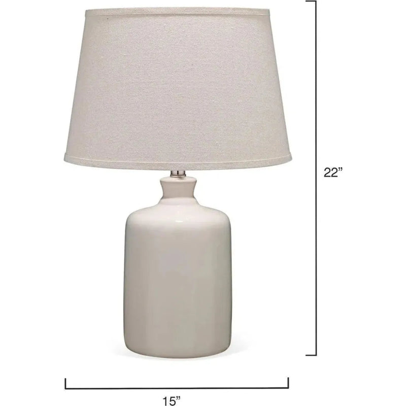 Cream Glass Cream Milk Jug Table Lamp - LOOMLAN - Jamie Young - Table Lamps