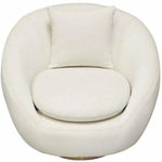 Cream Velvet Swivel Accent Chair Gold Accent Band - LOOMLAN - Diamond Sofa - Club Chairs