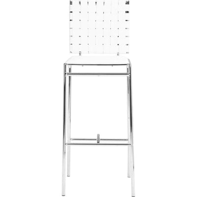 Criss Cross Bar Chair (Set of 2) White - LOOMLAN - Zuo Modern - Bar Stools