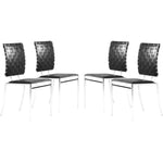 Criss Cross Leather Dining Chair 4PC - LOOMLAN - Zuo Modern - Dining Chairs