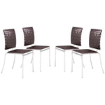 Criss Cross Leather Dining Chair 4PC - LOOMLAN - Zuo Modern - Dining Chairs