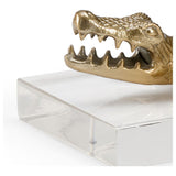 Croc Gold Finish Masterpiece Sculpture - LOOMLAN - Wildwood - Statues & Sculptures