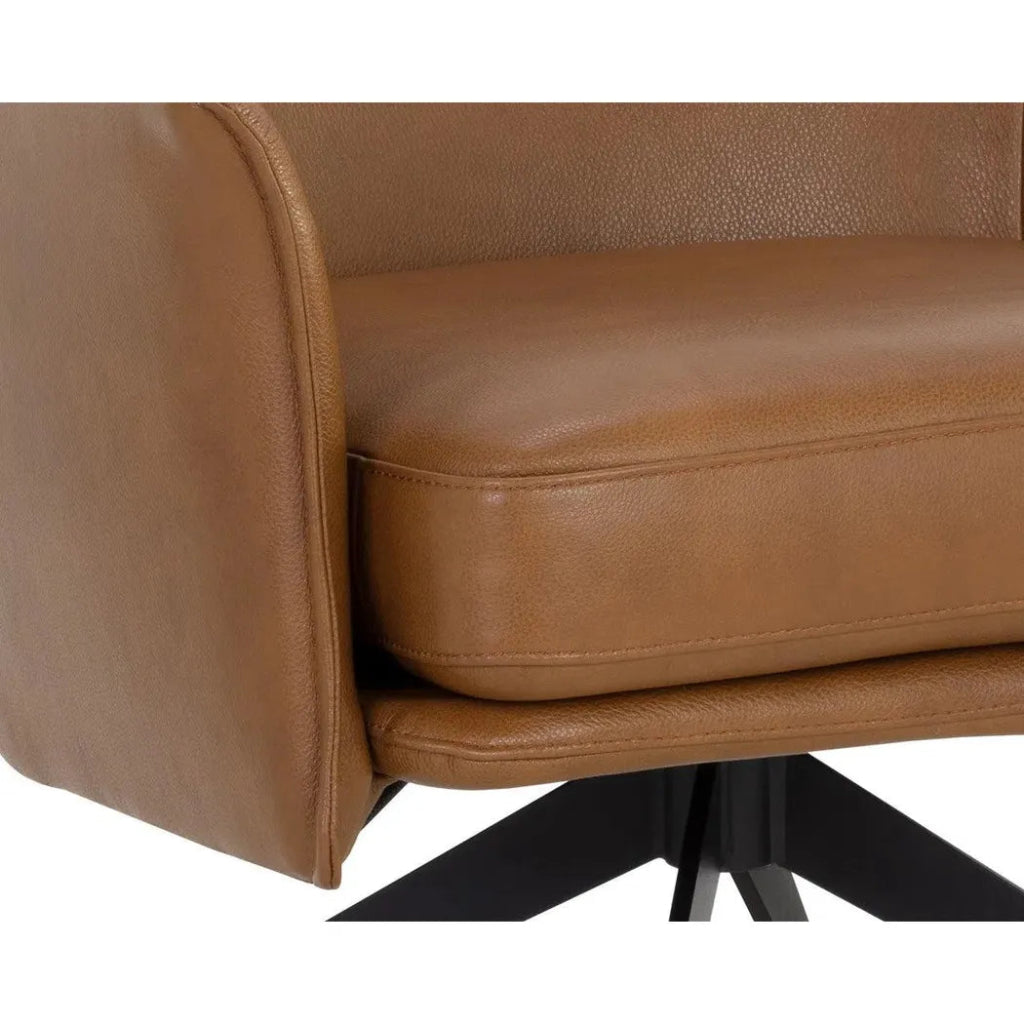 Crosby Leather Swivel Lounge Chair - LOOMLAN - SUNPAN - Accent Chairs