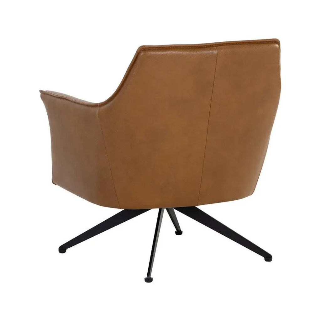 Crosby Leather Swivel Lounge Chair - LOOMLAN - SUNPAN - Accent Chairs