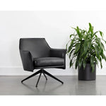 Crosby Leather Swivel Lounge Chair - LOOMLAN - SUNPAN - Accent Chairs