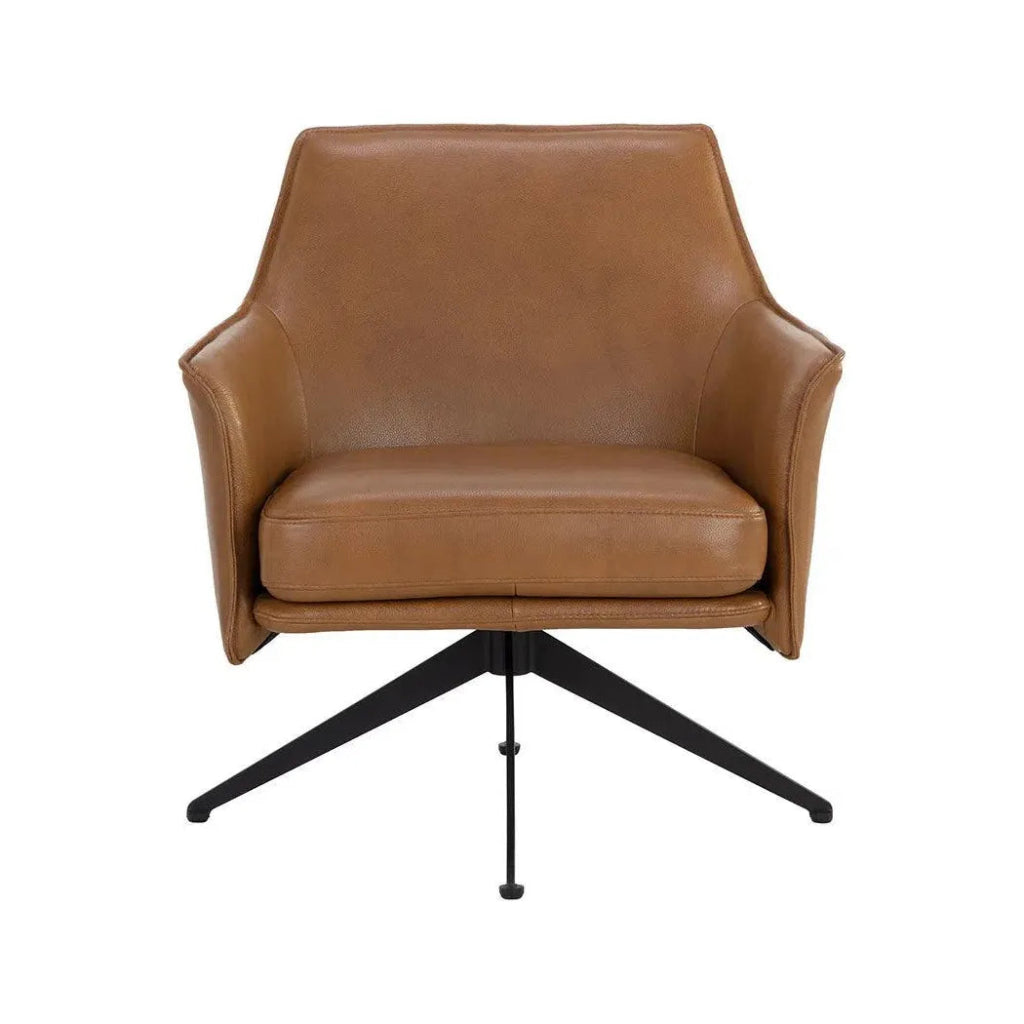 Crosby Leather Swivel Lounge Chair - LOOMLAN - SUNPAN - Accent Chairs