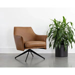 Crosby Leather Swivel Lounge Chair - LOOMLAN - SUNPAN - Accent Chairs