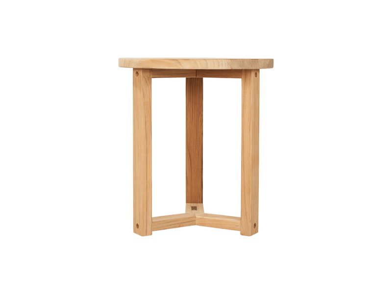 Cross Legs Nesting Teak Patio Side Table - LOOMLAN - HiTeak - Outdoor Side Tables