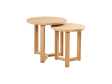 Cross Legs Nesting Teak Patio Side Table - LOOMLAN - HiTeak - Outdoor Side Tables