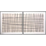 Crosshatch 2PC Hand Painted Art With Black - LOOMLAN - SUNPAN - Canvas Art