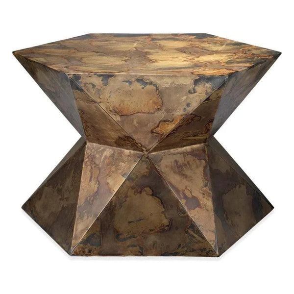 Crown Large Patina Metal Mid Century Side Table - LOOMLAN - Jamie Young - Side Tables