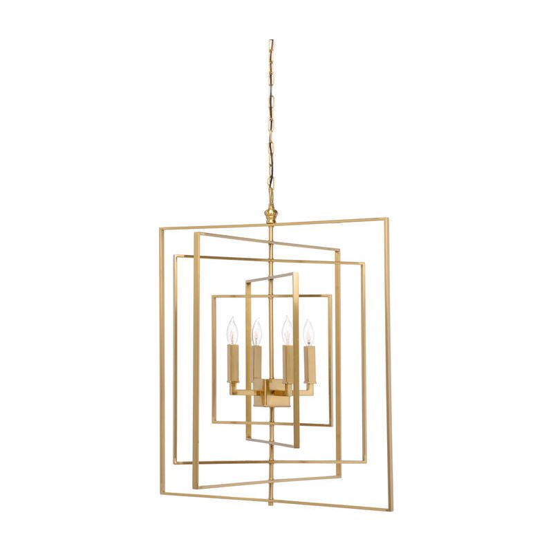 Cube Modern Iron And Brass Made Chandelier - LOOMLAN - Chelsea House - Chandeliers