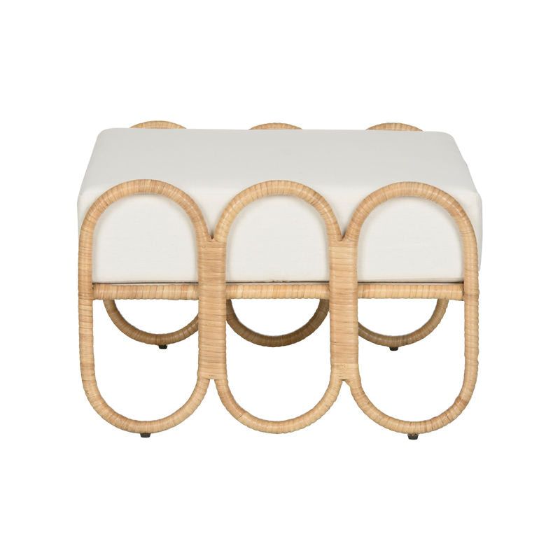 Cuixmala Woven Rattan Rectangular Ottoman - LOOMLAN - Wildwood - Ottomans