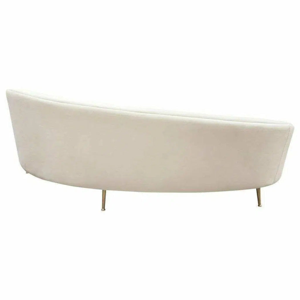 Curved Sofa Back Light Cream Velvet - LOOMLAN - Diamond Sofa - Sofas & Loveseats