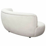 Curved Sofa in White Faux Fabric - LOOMLAN - Diamond Sofa - Sofas & Loveseats