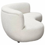 Curved Sofa in White Faux Fabric - LOOMLAN - Diamond Sofa - Sofas & Loveseats